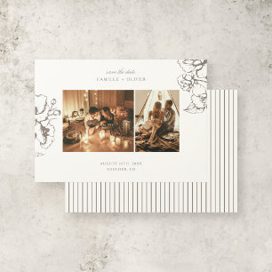 Elegantes Vintages Blumengarten Foto Hochzeit Save The Date
