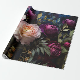 Elegantes Vintages Blumengemälde Geschenkpapier