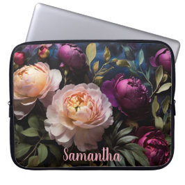 Elegantes Vintages Blumengemälde Laptopschutzhülle