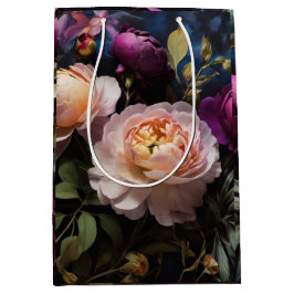 Elegantes Vintages Blumengemälde Mittlere Geschenktüte