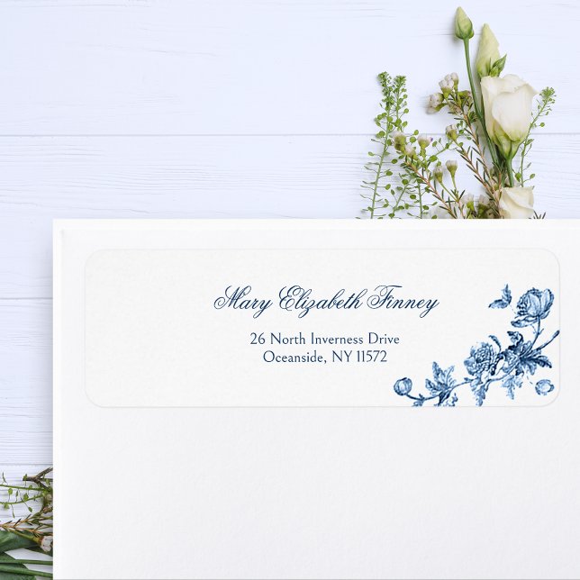 Elegantes Vintages Blumenmuseum Blau (Von Creator hochgeladen)