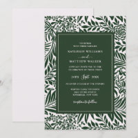 Elegantes Vintages Blumenmuster | Grüne Hochzeit