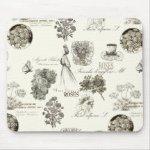 Elegantes Vintages Blumenmuster mousepad