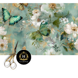 Elegantes Vintages Blumenzauber-Papiertaschentuch Seidenpapier