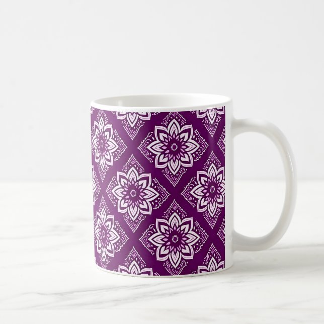 Elegantes Vintages Boho-Blumenmuster Kaffeetasse (Rechts)
