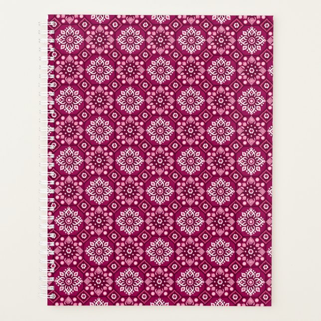 Elegantes Vintages Boho-Blumenmuster Planer (Vorderseite)