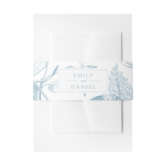 Elegantes Vintages Botanisches Einladungs-Bündchen Einladungsbanderole (Vorderseite Beispiel)