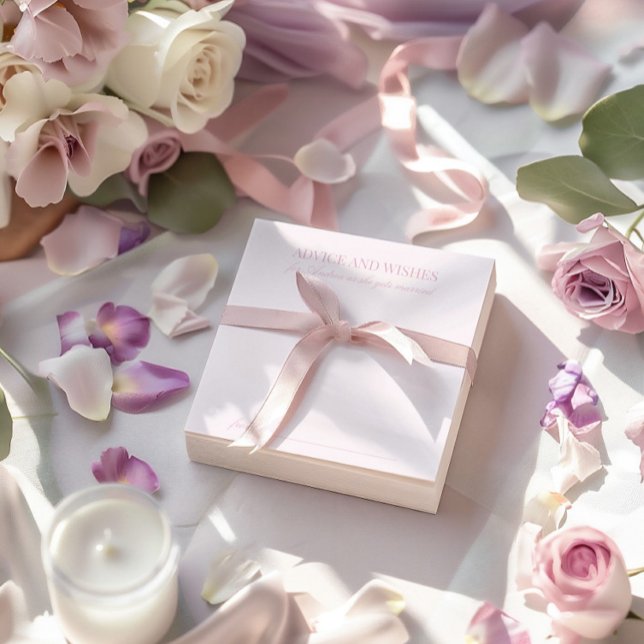 Elegantes Vintages Brautparty Wünsche und Ratschlä Mitteilungskarte (Elegant Vintage Bridal Shower Wishes and Advice Note Card)