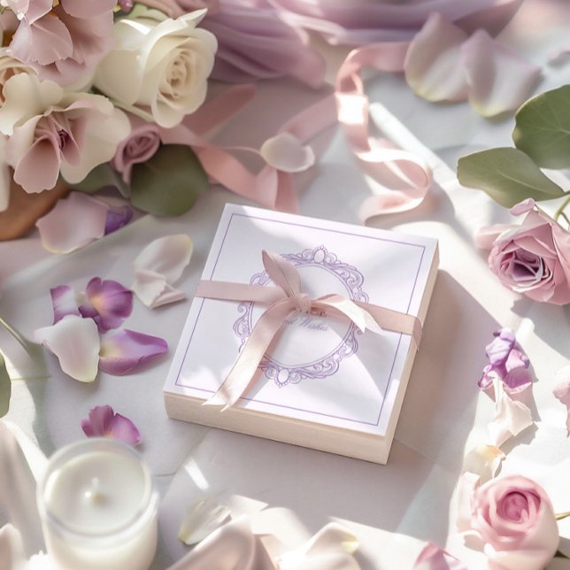 Elegantes Vintages Brautparty Wünsche und Ratschlä Mitteilungskarte (Elegant Vintage Bridal Shower Wishes and Advice Note Card)