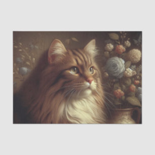 Elegantes Vintages Cat Portrait Seidenpapier
