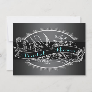 Elegantes Vintages Chalkboard-Brautparty Einladung