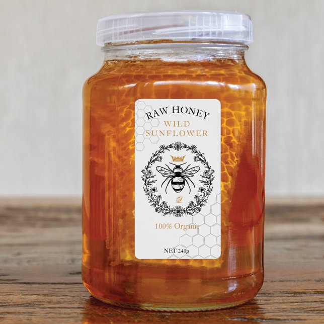 Elegantes Vintages Crown Queen Bee Honey Jar Label (Von Creator hochgeladen)