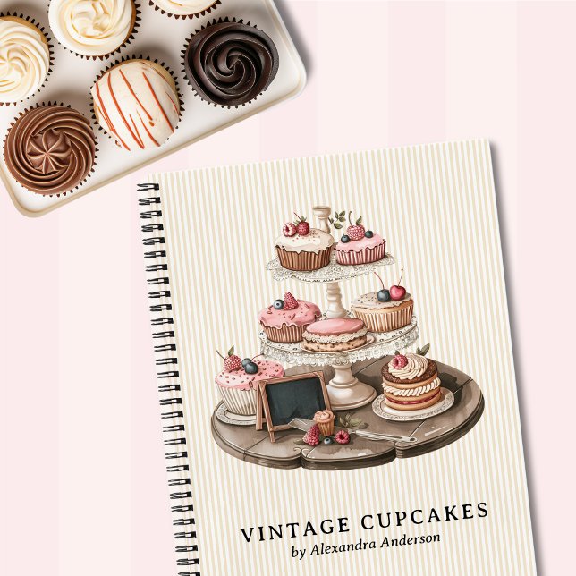 Elegantes Vintages Cupcake Dessert Notizbuch (legant Vintage Cupcake Notebook)