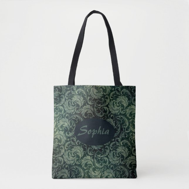 Elegantes Vintages Damastenblumenmuster (Vorderseite)