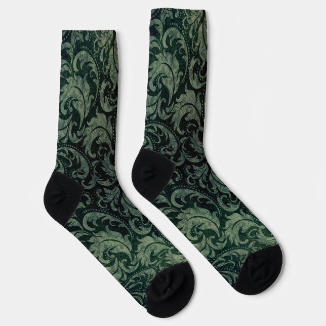 Elegantes Vintages Damastenblumenmuster Socken (Rechts)