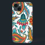 Elegantes Vintages, florales Paisley-Muster Case-Mate iPhone Hülle<br><div class="desc">Farbenfrohe elegante trendige Wasserfarben,  ethnisch blumengeschmückt. Es handelt sich um ein nahtloses Muster und der Druck kann größer oder kleiner gemacht werden. Cooles,  mutiges,  mädchenhaftes Design. Benutzerdefinierter weißer Hintergrund</div>