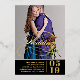 Elegantes Vintages Foto Folieneinladung