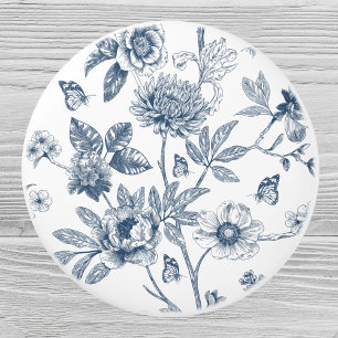 Elegantes Vintages französisches Blumenmuster Keramikknauf