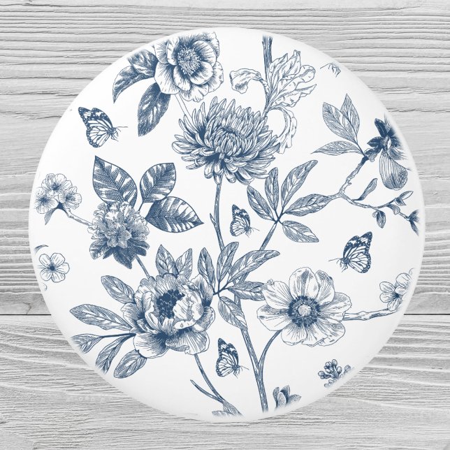 Elegantes Vintages französisches Blumenmuster Keramikknauf (Von Creator hochgeladen)