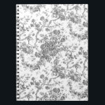 Elegantes Vintages französisches Grabmal Notizblock<br><div class="desc">Elegantes und verziertes Vintages Toile-de-jouy-Muster mit exotischen Blume,  Weinreben und Blättern,  verwoben mit Garland und Körben von Rose. Dieses Muster wurde um 1910 in der Smithsonian-Kollektion aus einem historischen französischen Textilfragment adaptiert. Das Muster ist hoch,  kann aber nicht gekachelt werden.</div>