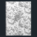 Elegantes Vintages französisches Grabmal Notizblock<br><div class="desc">Elegantes und verziertes Vintages Toile-de-jouy-Muster mit exotischen Blume,  Weinreben und Blättern,  verwoben mit Garland und Körben von Rose. Dieses Muster wurde um 1910 in der Smithsonian-Kollektion aus einem historischen französischen Textilfragment adaptiert. Das Muster ist hoch,  kann aber nicht gekachelt werden.</div>