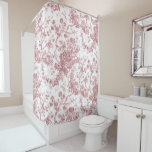Elegantes Vintages, französisches Gravur-Toile-Ros Duschvorhang<br><div class="desc">Elegantes und verziertes Vintages Jouy-Muster in Rosa und Weiß mit exotischen Blume,  Weinreben und Blättern,  verwoben mit Garland und Körben von Rose. Dieses Muster wurde um 1910 in der Smithsonian-Sammlung aus einem historischen französischen Textilfragment adaptiert. Muster sind hoch,  können aber nicht gekachelt werden.</div>