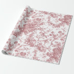 Elegantes Vintages, französisches Gravur-Toile-Ros Geschenkpapier<br><div class="desc">Elegantes und verziertes Vintages Rosa-Weiß-Toile-de-Jouy-Muster mit exotischen Blume,  Weinreben und Blättern,  die mit Garland und Körben von Rose verwoben sind. Dieses Muster wurde um 1910 in der Smithsonian-Sammlung aus einem historischen französischen Textilfragment adaptiert.</div>