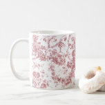 Elegantes Vintages, französisches Gravur-Toile-Ros Kaffeetasse<br><div class="desc">Elegantes und verziertes Vintages Jouy-Muster in Rosa und Weiß mit exotischen Blume,  Weinreben und Blättern,  verwoben mit Garland und Körben von Rose. Dieses Muster wurde um 1910 in der Smithsonian-Sammlung aus einem historischen französischen Textilfragment adaptiert. Muster sind hoch,  können aber nicht gekachelt werden.</div>