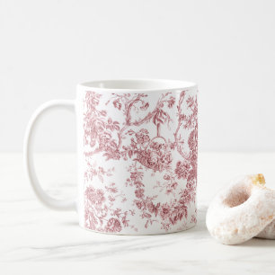 Elegantes Vintages, französisches Gravur-Toile-Ros Kaffeetasse