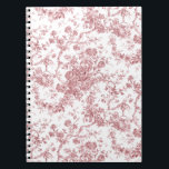 Elegantes Vintages, französisches Gravur-Toile-Ros Notizblock<br><div class="desc">Elegantes und verziertes Vintages Jouy-Muster in Rosa und Weiß mit exotischen Blume,  Weinreben und Blättern,  verwoben mit Garland und Körben von Rose. Dieses Muster wurde um 1910 in der Smithsonian-Sammlung aus einem historischen französischen Textilfragment adaptiert. Muster sind hoch,  können aber nicht gekachelt werden.</div>