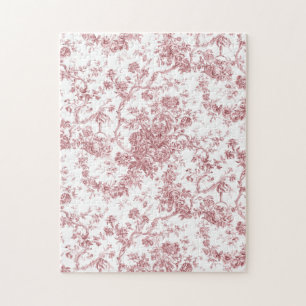 Elegantes Vintages, französisches Gravur-Toile-Ros Puzzle