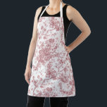 Elegantes Vintages, französisches Gravur-Toile-Ros Schürze<br><div class="desc">Elegantes und verziertes Vintages Jouy-Muster in Rosa und Weiß mit exotischen Blume,  Weinreben und Blättern,  verwoben mit Garland und Körben von Rose. Dieses Muster wurde um 1910 in der Smithsonian-Sammlung aus einem historischen französischen Textilfragment adaptiert. Muster sind hoch,  können aber nicht gekachelt werden.</div>