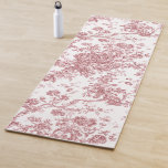 Elegantes Vintages, französisches Gravur-Toile-Ros Yogamatte<br><div class="desc">Elegantes und verziertes Vintages Jouy-Muster in Rosa und Weiß mit exotischen Blume,  Weinreben und Blättern,  verwoben mit Garland und Körben von Rose. Dieses Muster wurde um 1910 in der Smithsonian-Sammlung aus einem historischen französischen Textilfragment adaptiert. Muster sind hoch,  können aber nicht gekachelt werden.</div>