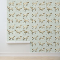 Elegantes Vintages Galloping Pferde Beige Spielbah