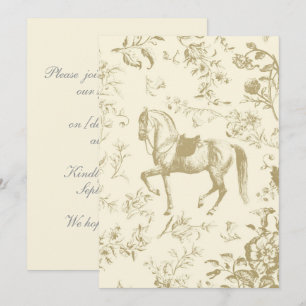 Elegantes Vintages Gold Beige Creme Einladung