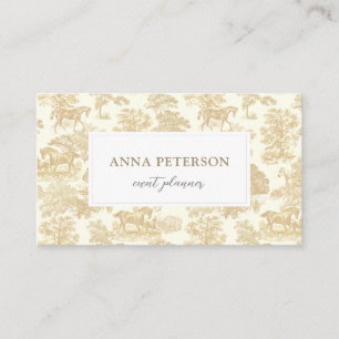 Elegantes Vintages Gold Beige Visitenkarte