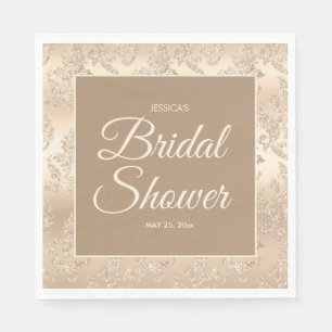 Elegantes Vintages Gold Champagne Brautparty Serviette