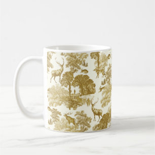 Elegantes Vintages Gold Deer Fox Hare Country Toil Kaffeetasse