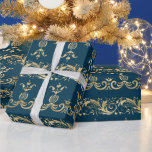 Elegantes, Vintages Goldblätterpapier Geschenkpapier<br><div class="desc">Elegantes,  Vintages,  goldenes Scrollpapier.</div>