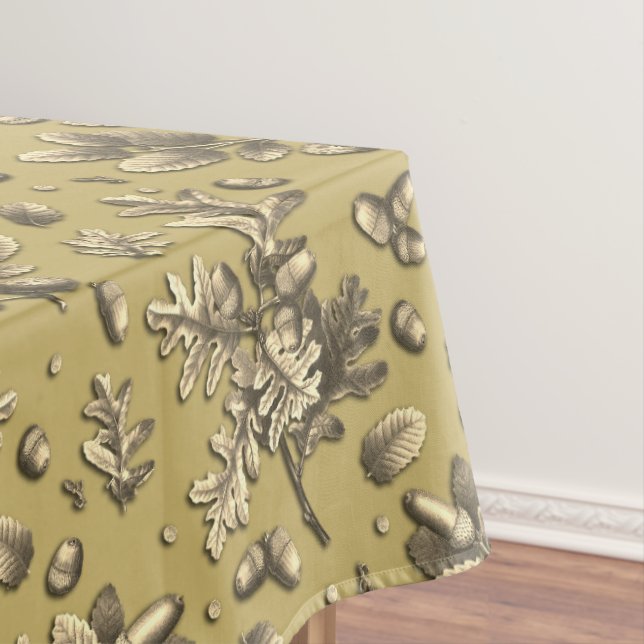 Elegantes Vintages Golden Brown Oak Blätter Tischdecke (Beispiel)