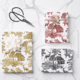 Elegantes, Vintages Goldmedaille Geschenkpapier Set