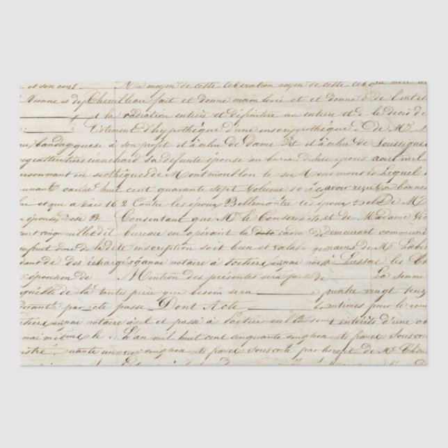 Elegantes, Vintages, handgeschriebenes Letter-Skri Seidenpapier (Vorderseite)