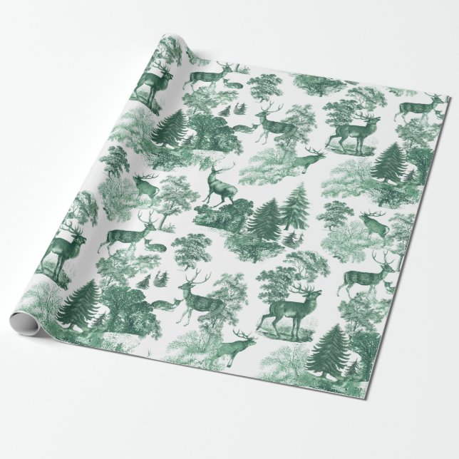 Elegantes Vintages Hirschwald Geschenkpapier (Ungerollt)