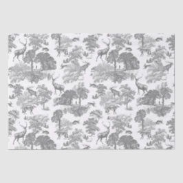 Elegantes Vintages Hirschwald Grau Country Toile Seidenpapier