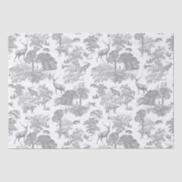 Elegantes Vintages Hirschwald Grau Country Toile Seidenpapier