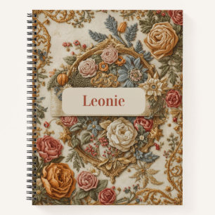 Elegantes Vintages Journal mit Individuelle Name Notizbuch
