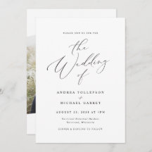 Elegantes Vintages Kalligrafie-Foto Hochzeit