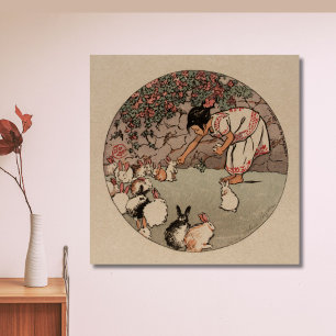 Elegantes Vintages Kaninchen Poster