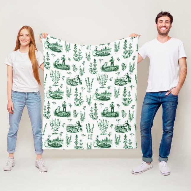 Elegantes Vintages Kräutergarten Fleecedecke (Beispiel)