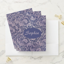 Elegantes, Vintages Lila Damask-Muster